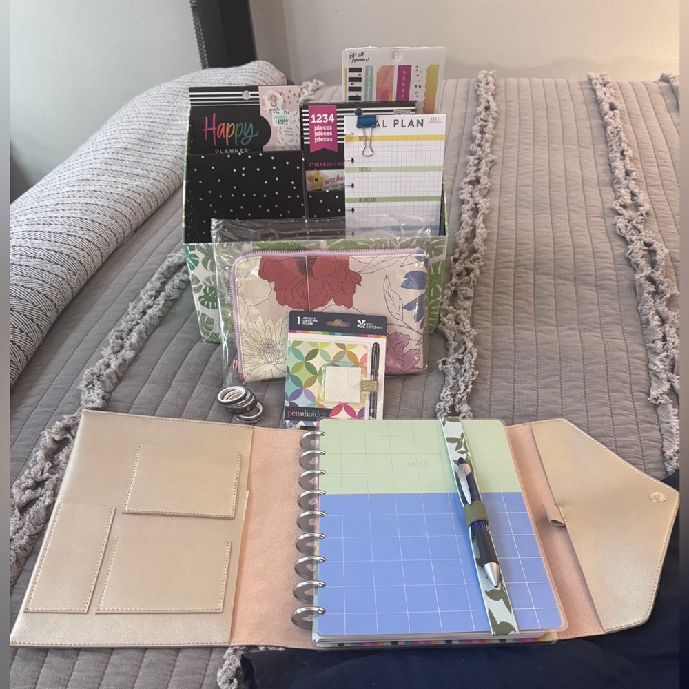 ** RESERVED ** Erin Condren Champagne Cover and Vibrant Home Office Calendar Set